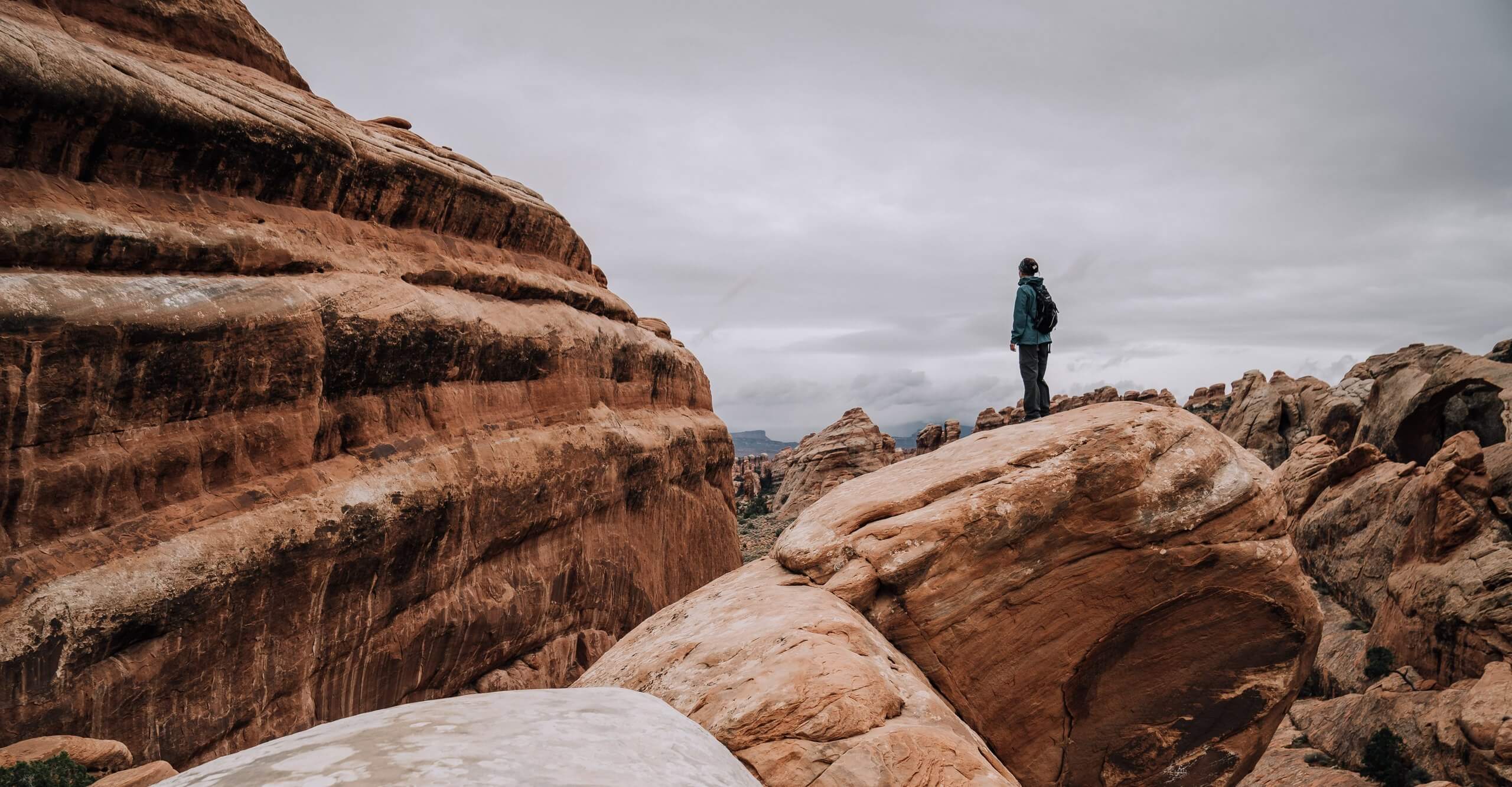 Person standing on a rock